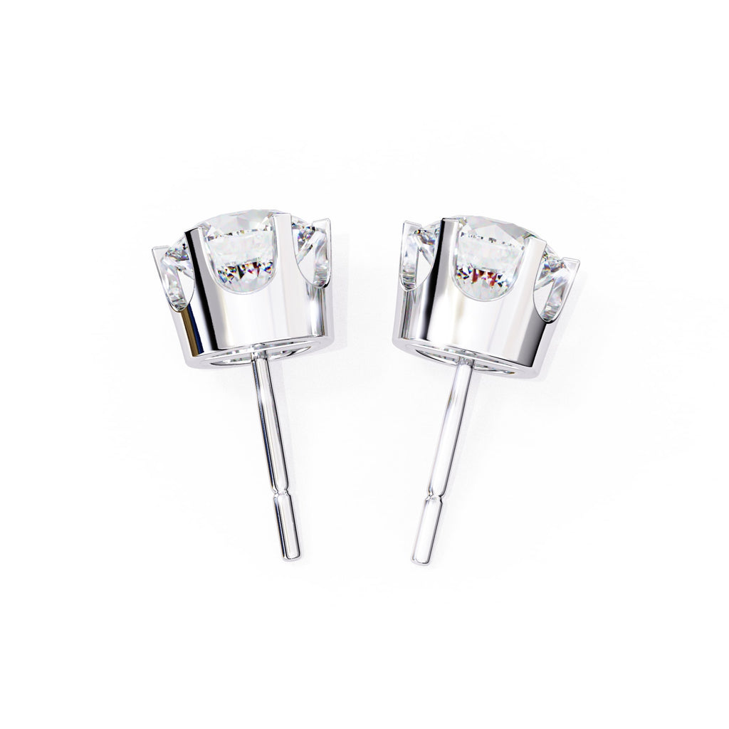 Fancy Round Lab Grown Diamond Stud Earrings