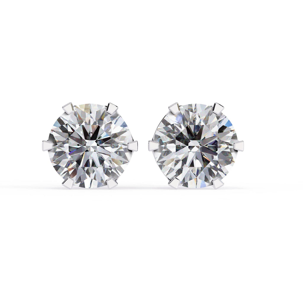 Fancy Round Lab Grown Diamond Stud Earrings