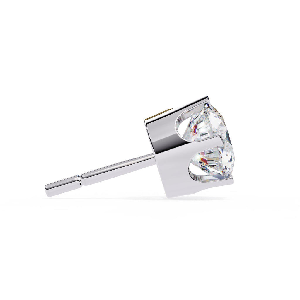 Fancy Round Lab Grown Diamond Stud Earrings