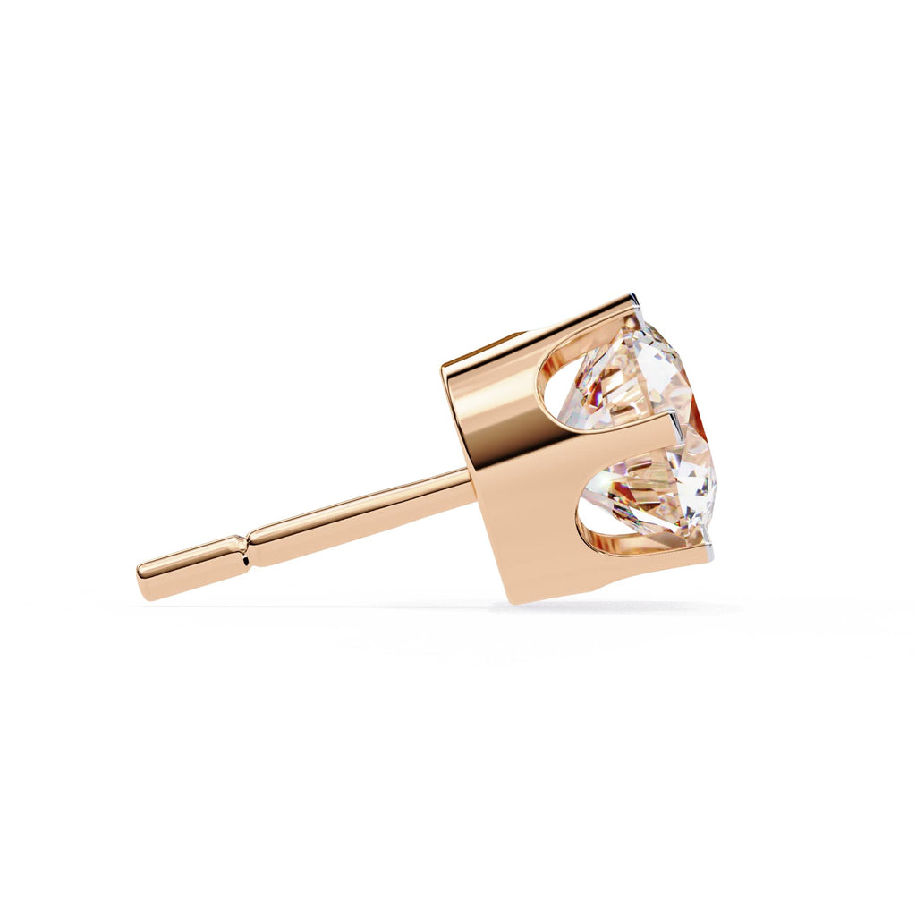 Fancy Round Lab Grown Diamond Stud Earrings