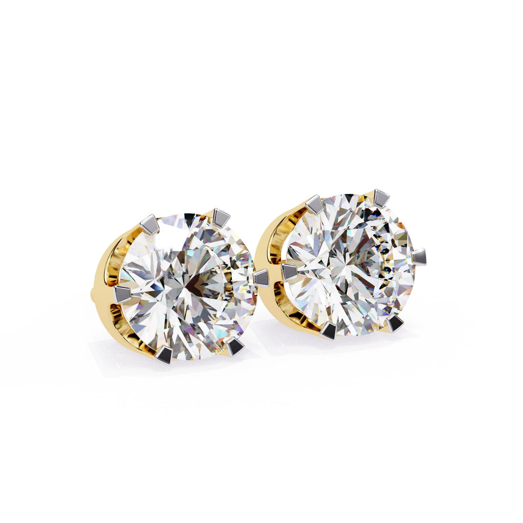 Fancy Round Lab Grown Diamond Stud Earrings