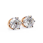 Fancy Round Lab Grown Diamond Stud Earrings