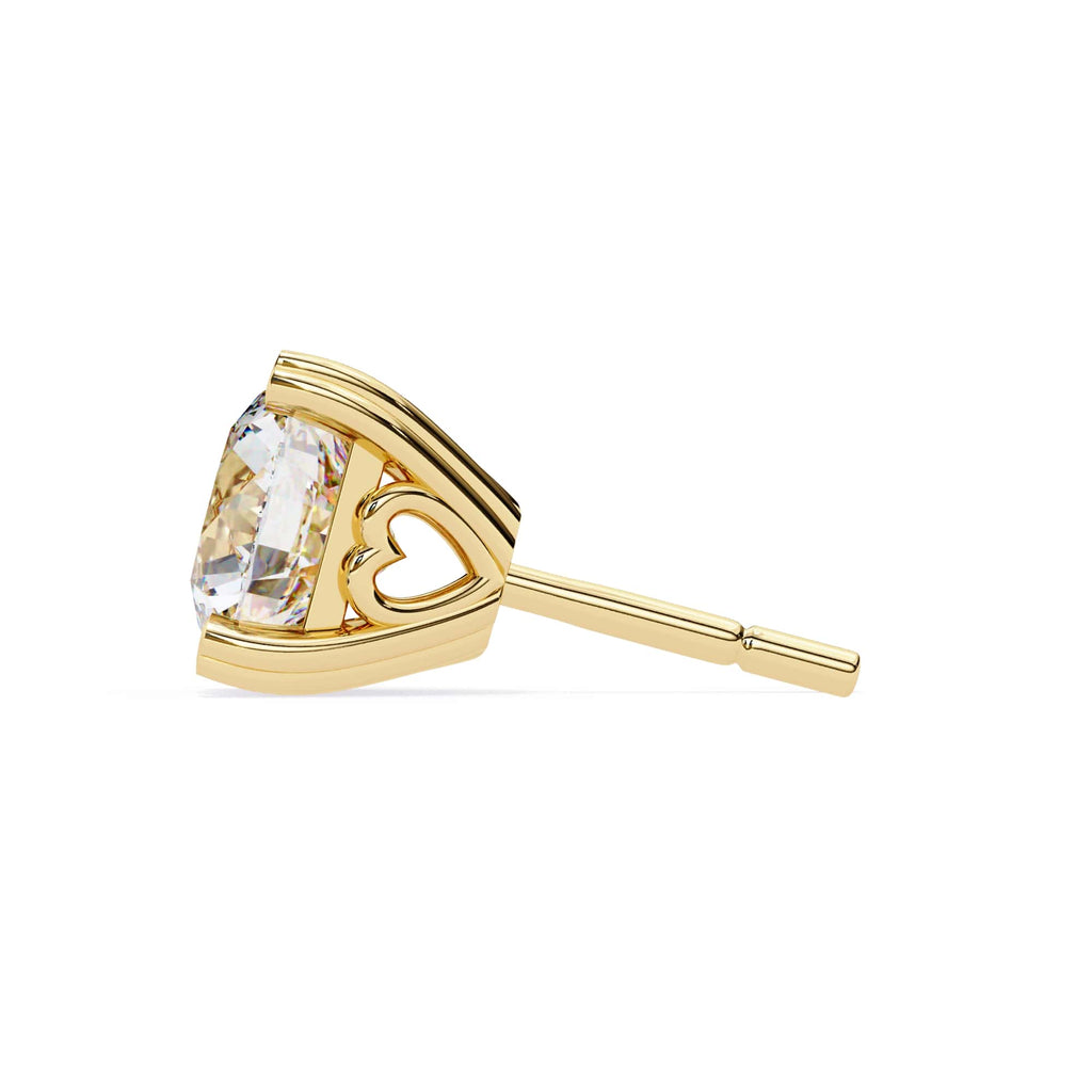 Round Cut Lab Grown Diamond Earrings With 4 Prong