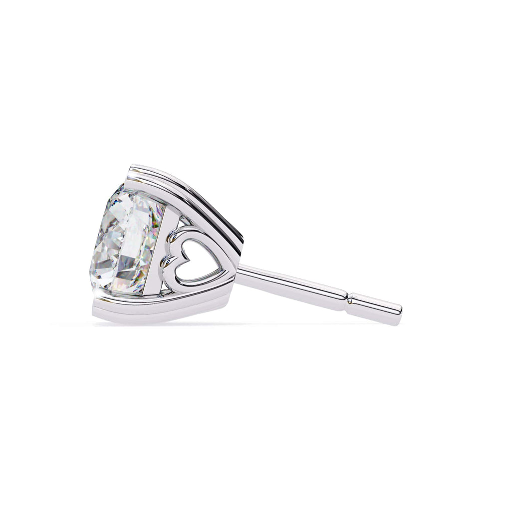 Round Cut Lab Grown Diamond Earrings With 4 Prong