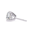 Round Cut Lab Grown Diamond Earrings With 4 Prong