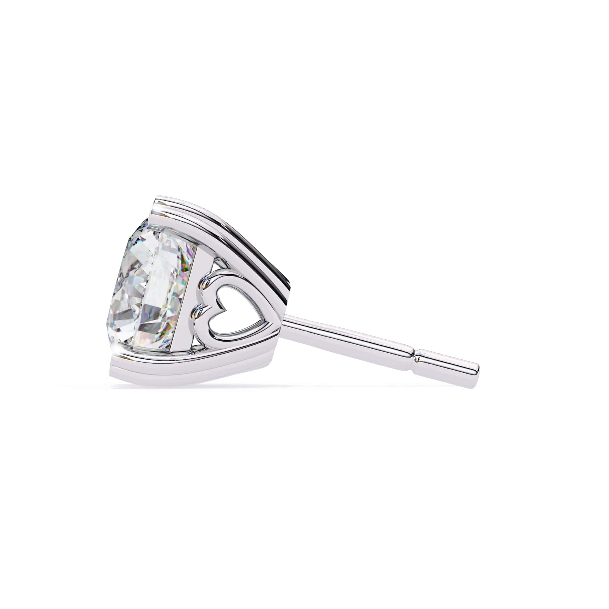 Round Cut Lab Grown Diamond Earrings With 4 Prong