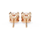 Round Cut Lab Grown Diamond Earrings With 4 Prong