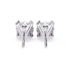 Round Cut Lab Grown Diamond Earrings With 4 Prong