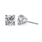 Round Cut Lab Grown Diamond Earrings With 4 Prong