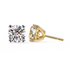 Round Cut Lab Grown Diamond Earrings With 4 Prong