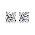 2.57 Carat Round Cut Lab Grown Diamond Earrings With 4 Heart Prongs