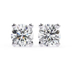 Round Cut Lab Grown Diamond Earrings With 4 Prong