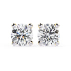Round Cut Lab Grown Diamond Earrings With 4 Prong