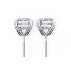 Round Cut Lab Grown Diamond Earrings With 4 Prong