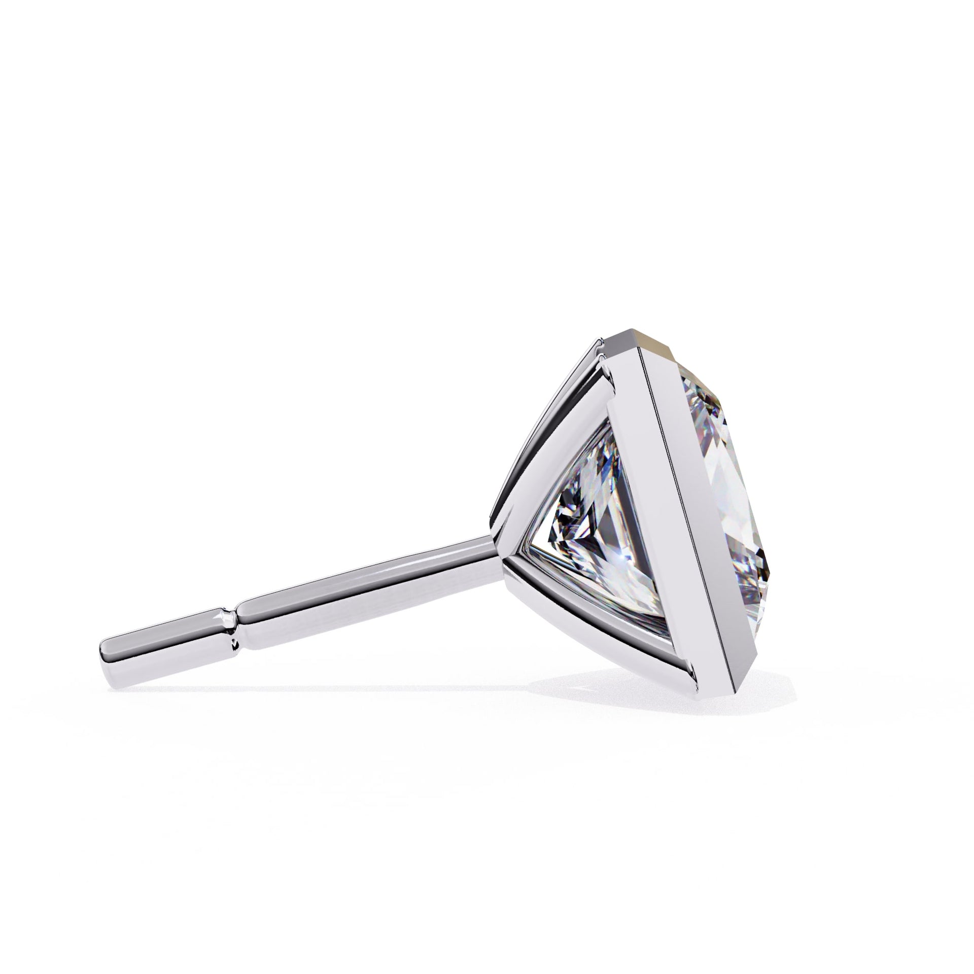 Bezel Set Princess Diamond Stud Earrings