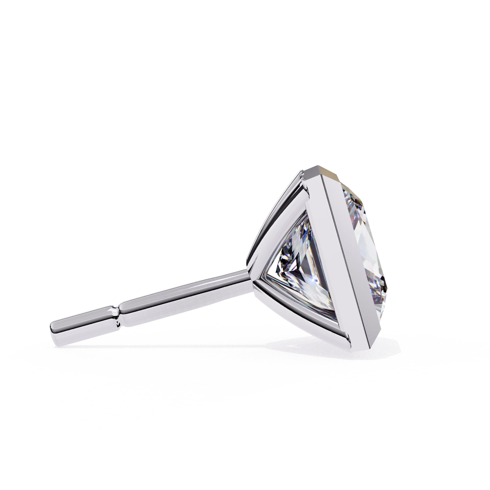 Bezel Set Princess Diamond Stud Earrings