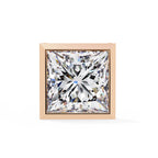 Bezel Set Princess Diamond Stud Earrings