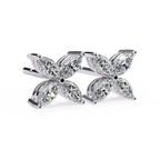 Marquise Cut Diamond Floral Stud Earrings