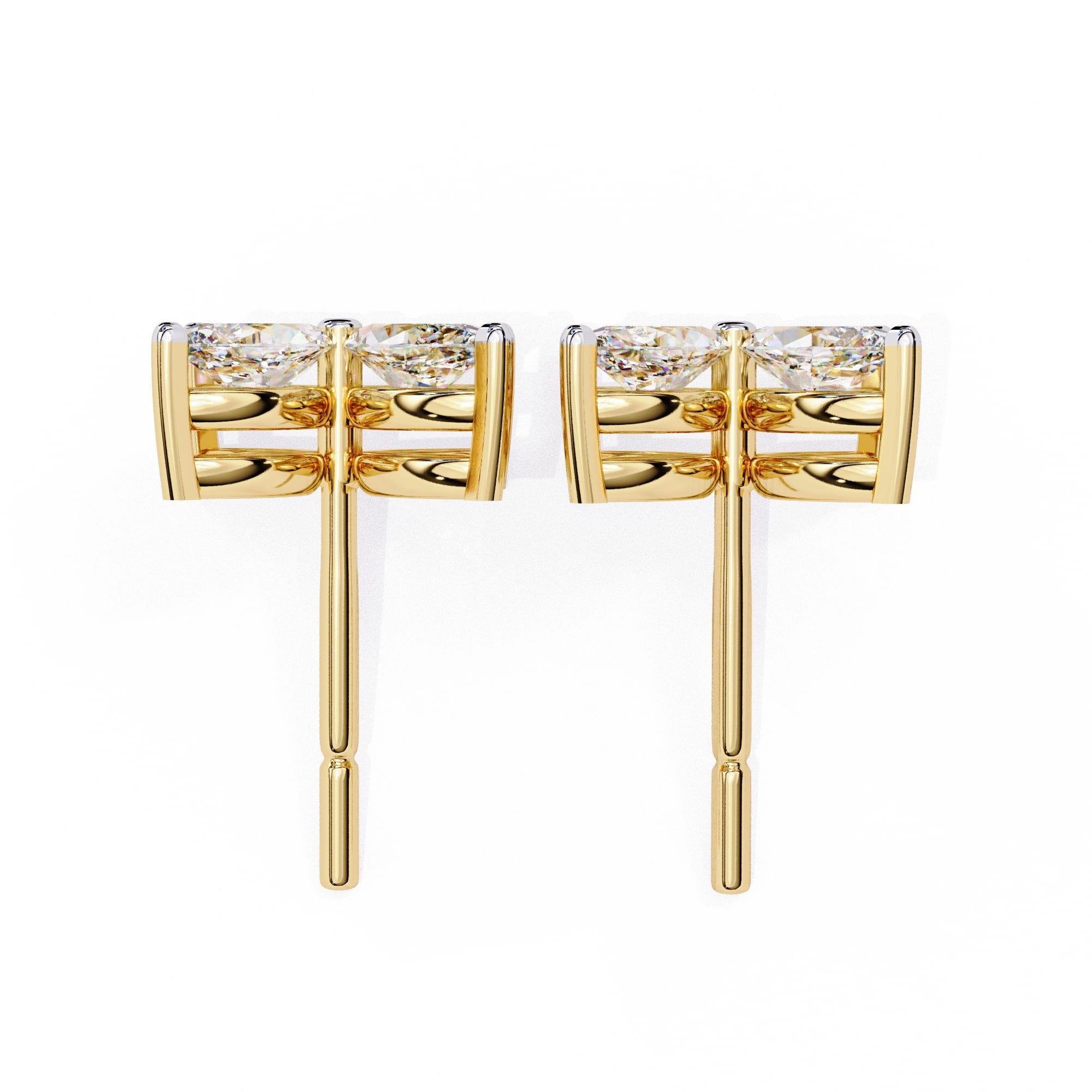 Marquise Cut Diamond Floral Stud Earrings