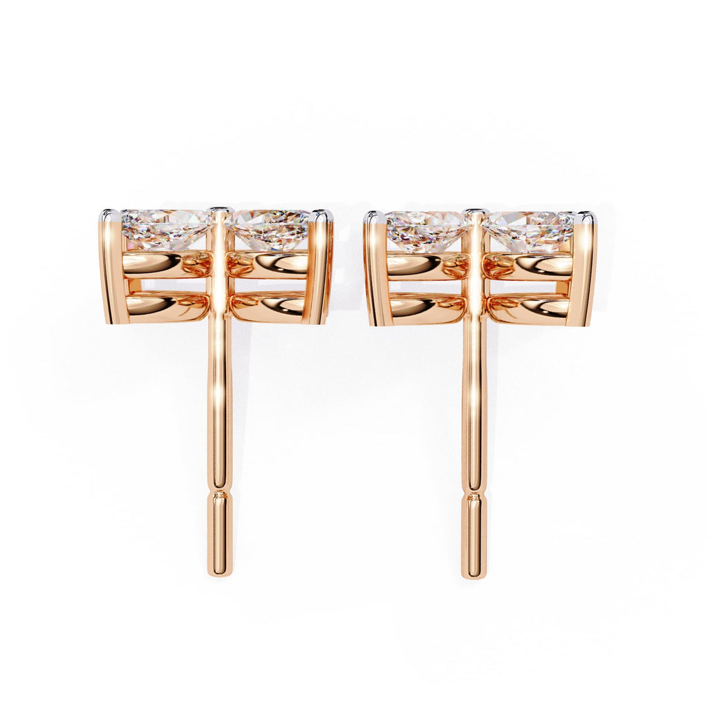 Marquise Cut Diamond Floral Stud Earrings