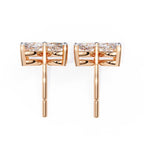 Marquise Cut Diamond Floral Stud Earrings