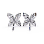 Marquise Cut Diamond Floral Stud Earrings