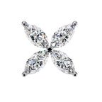 Marquise Cut Diamond Floral Stud Earrings