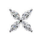 Marquise Cut Diamond Floral Stud Earrings
