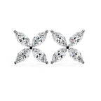 Marquise Cut Diamond Floral Stud Earrings