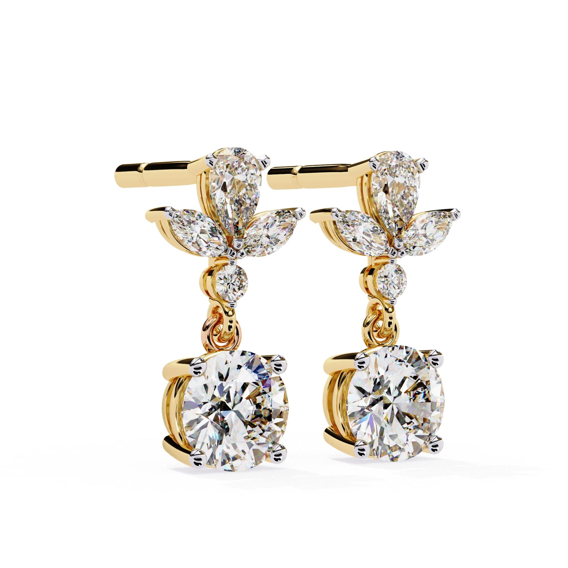 Multi Shape Lab Diamond Dangler Earrings