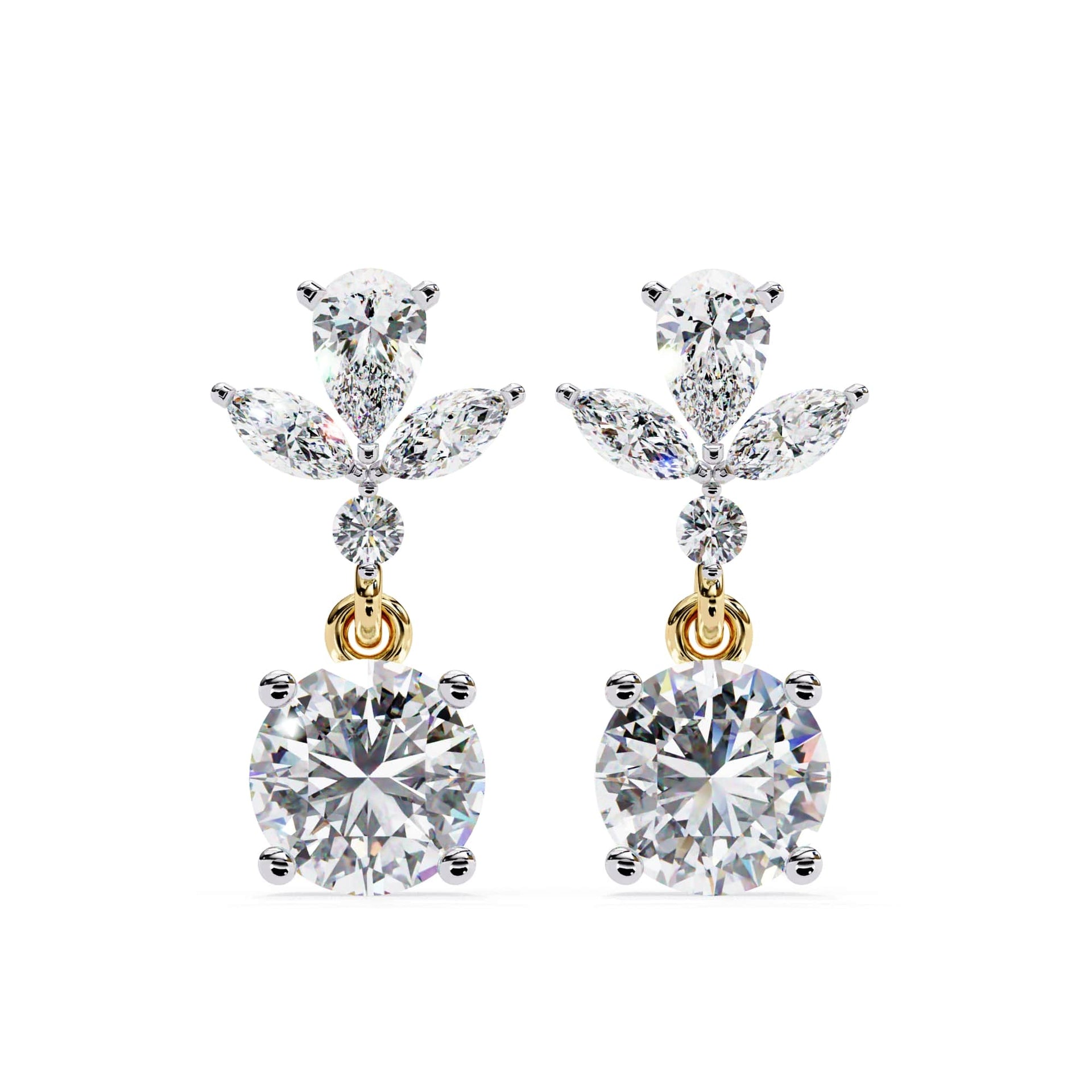 Multi Shape Lab Diamond Dangler Earrings
