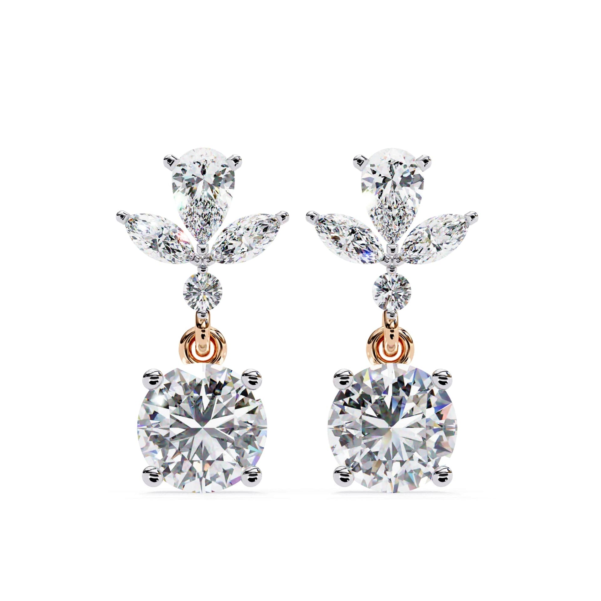 Multi Shape Lab Diamond Dangler Earrings