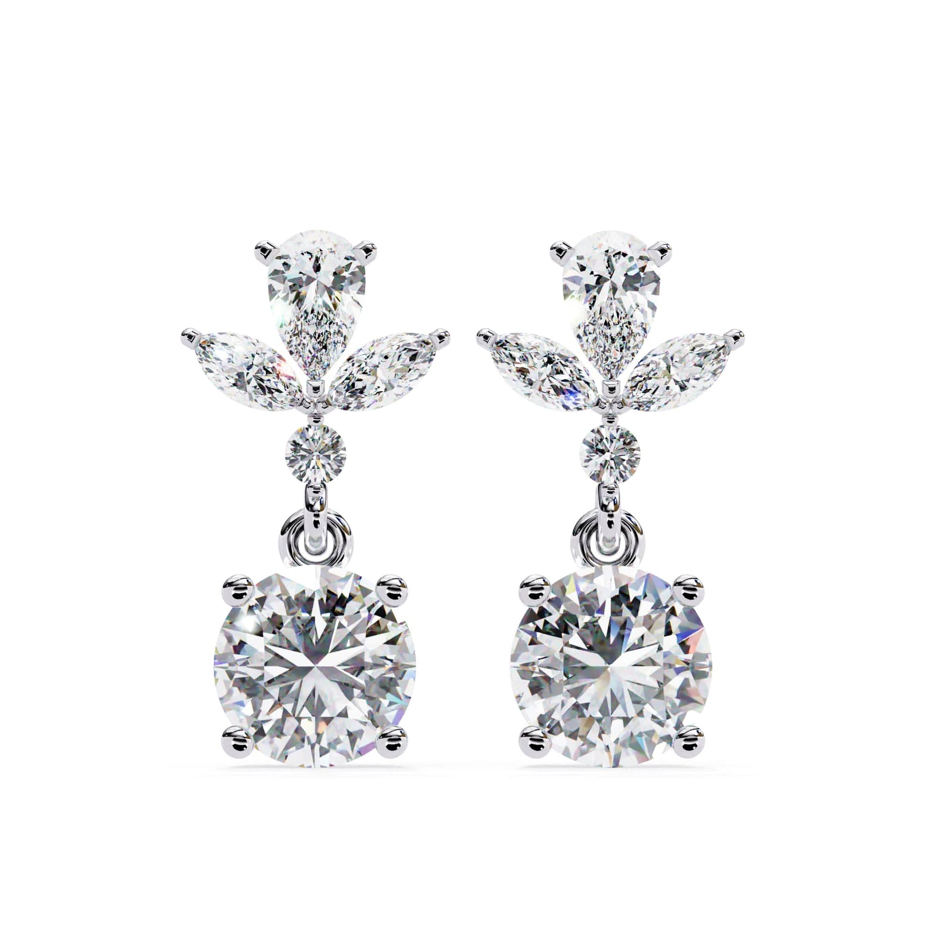 Multi Shape Lab Diamond Dangler Earrings