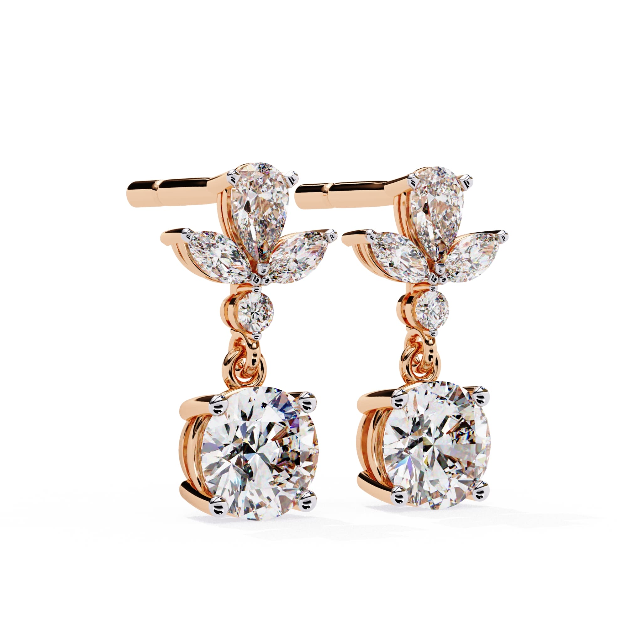 Multi Shape Lab Diamond Dangler Earrings