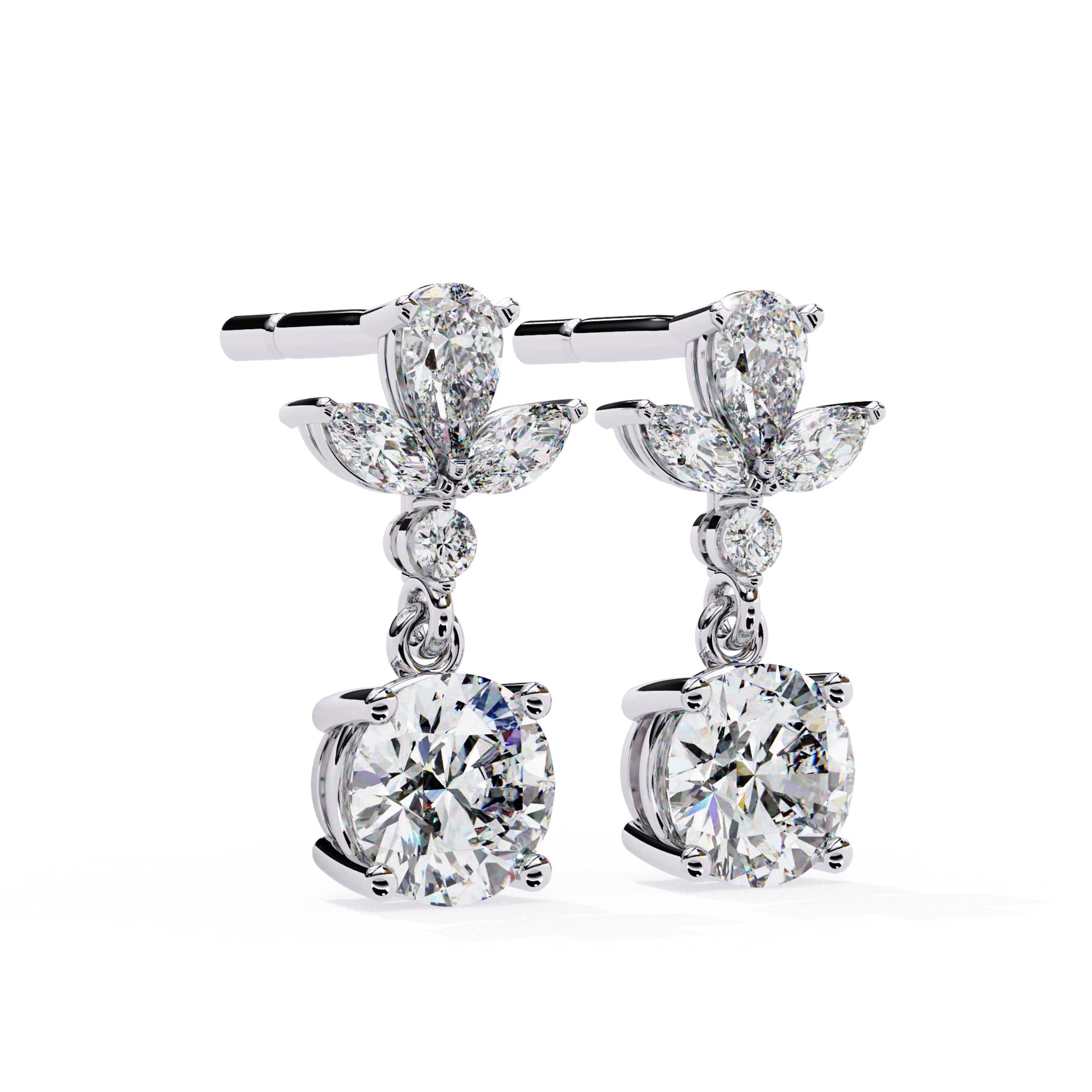 Multi Shape Lab Diamond Dangler Earrings
