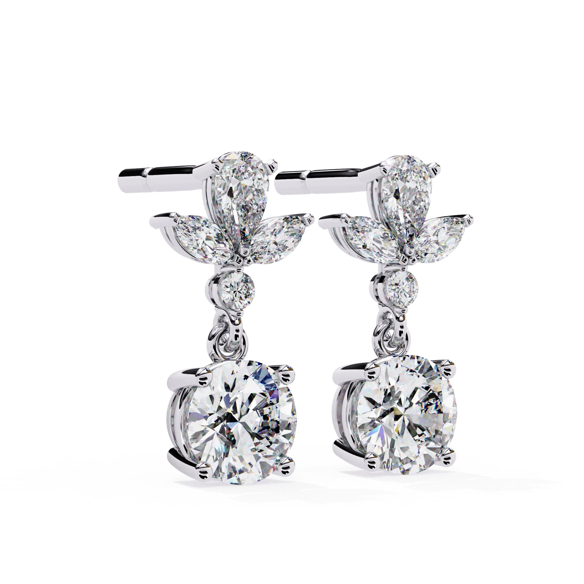 Multi Shape Lab Diamond Dangler Earrings