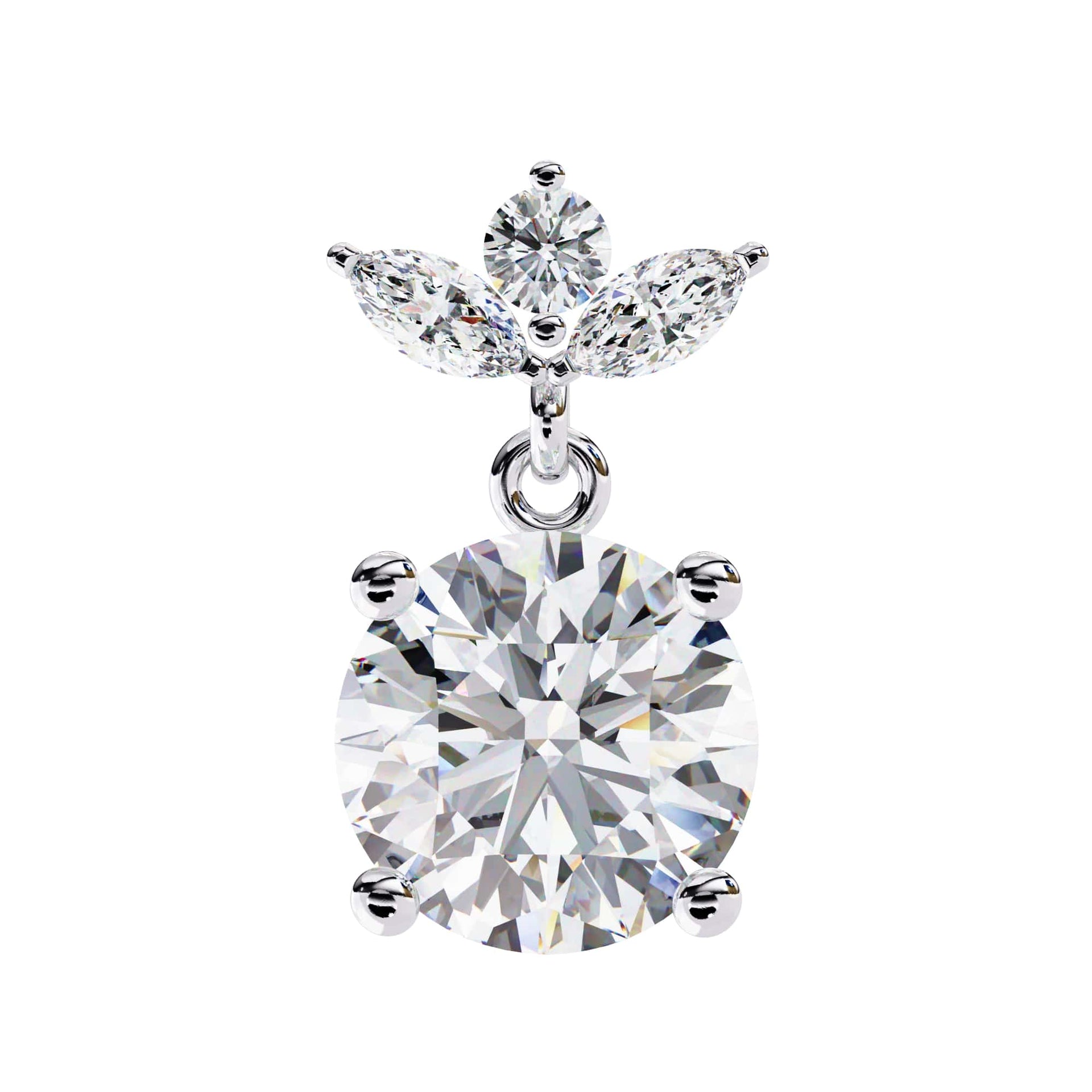 Lab Diamond Round Cut Drop Earrings