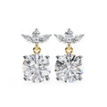 2 Carat Lab Diamond Round Cut Drop Earrings