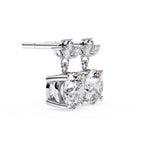 Round And Marquise Cut Diamond Drop Earrings
