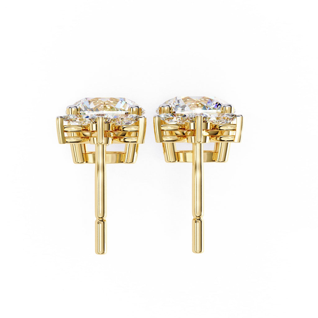 Round And Marquise Cut Diamond Drop Earrings