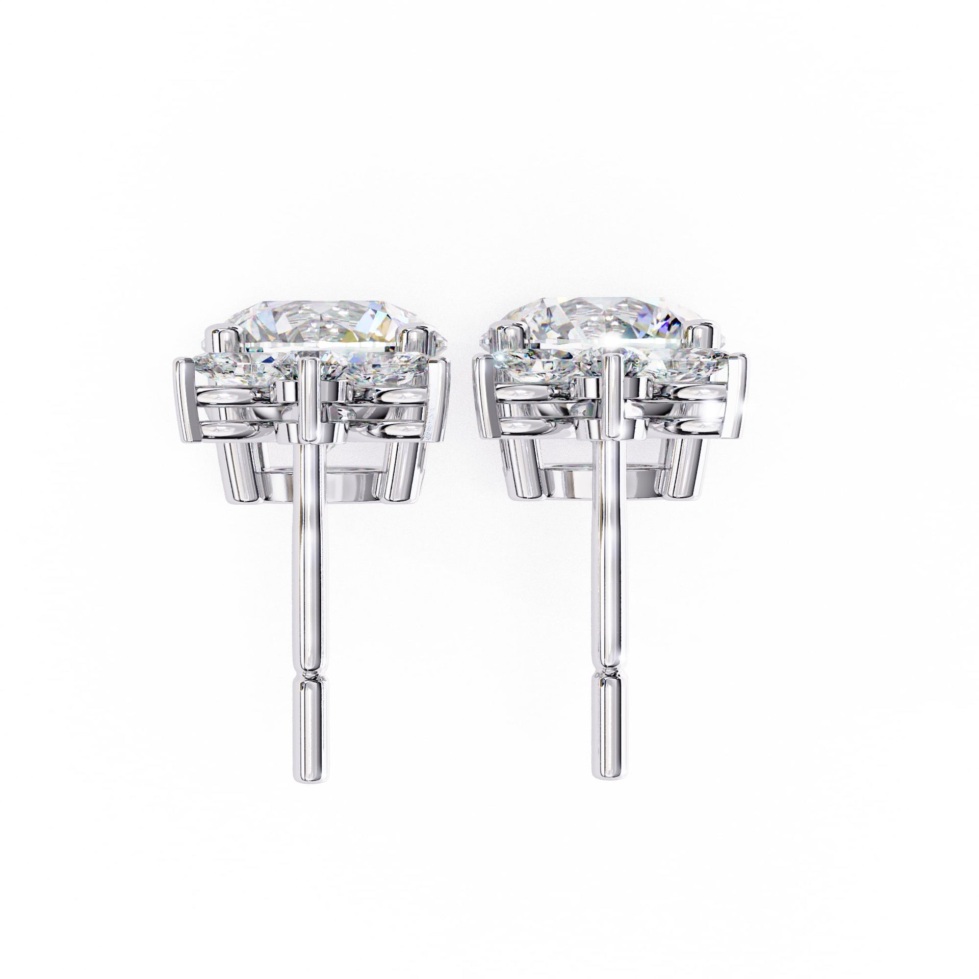 Lab Diamond Round Cut Drop Earrings