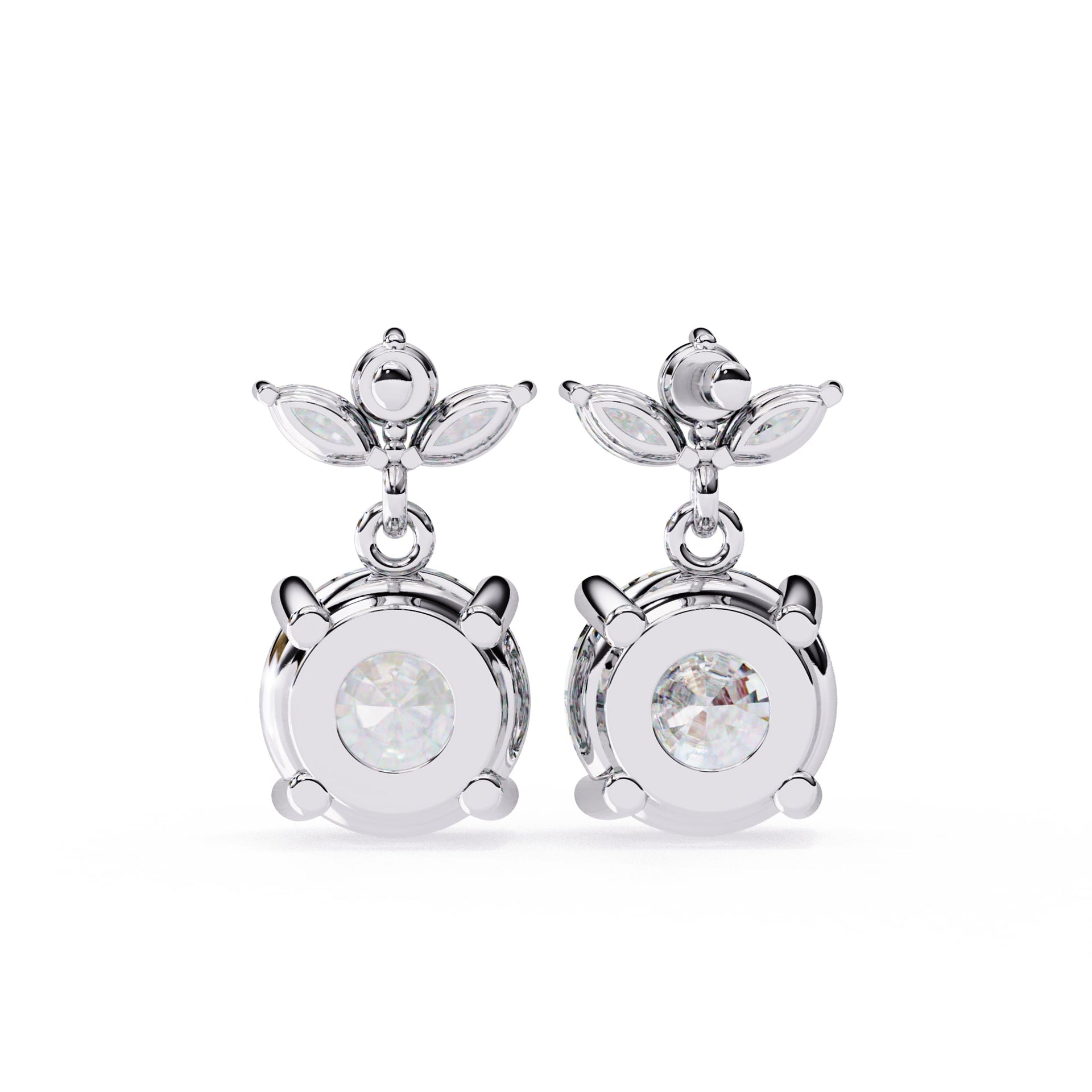 Lab Diamond Round Cut Drop Earrings