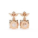 Round And Marquise Cut Diamond Drop Earrings