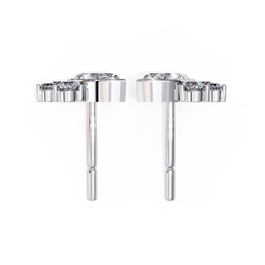 Classic Marquise Diamond Bezel Set Stud Earrings