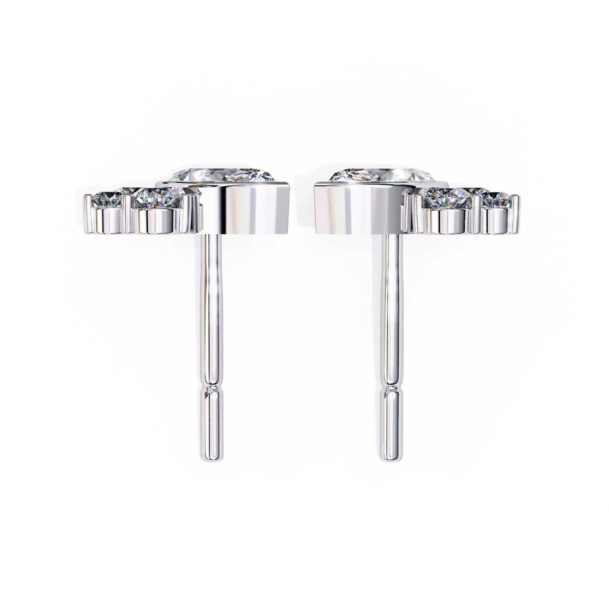 Classic Marquise Diamond Bezel Set Stud Earrings