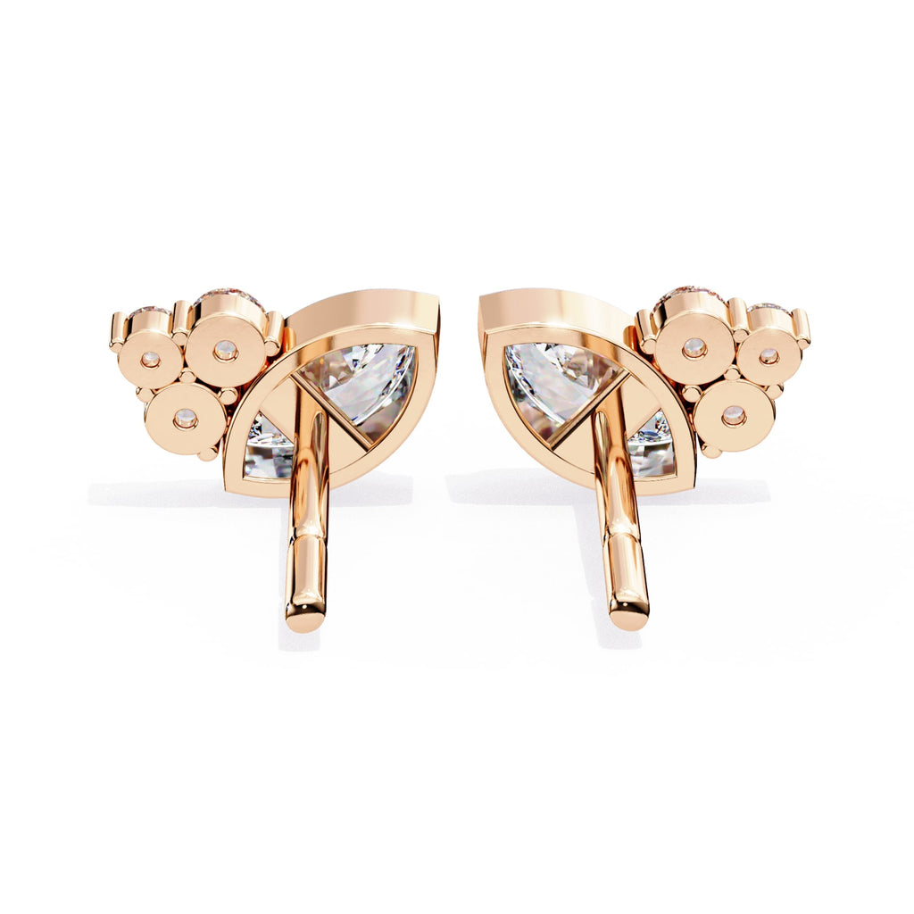 Classic Marquise Diamond Bezel Set Stud Earrings
