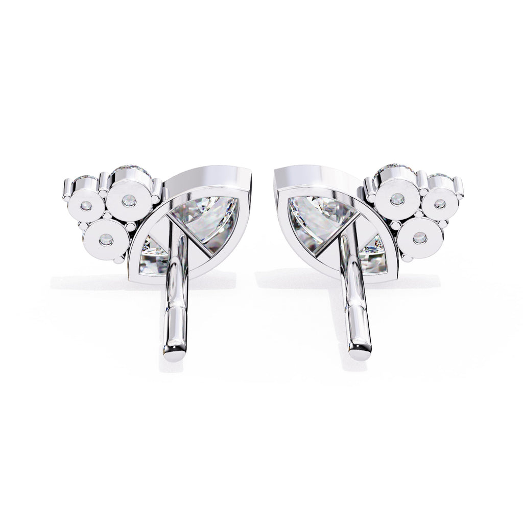 Classic Marquise Diamond Bezel Set Stud Earrings