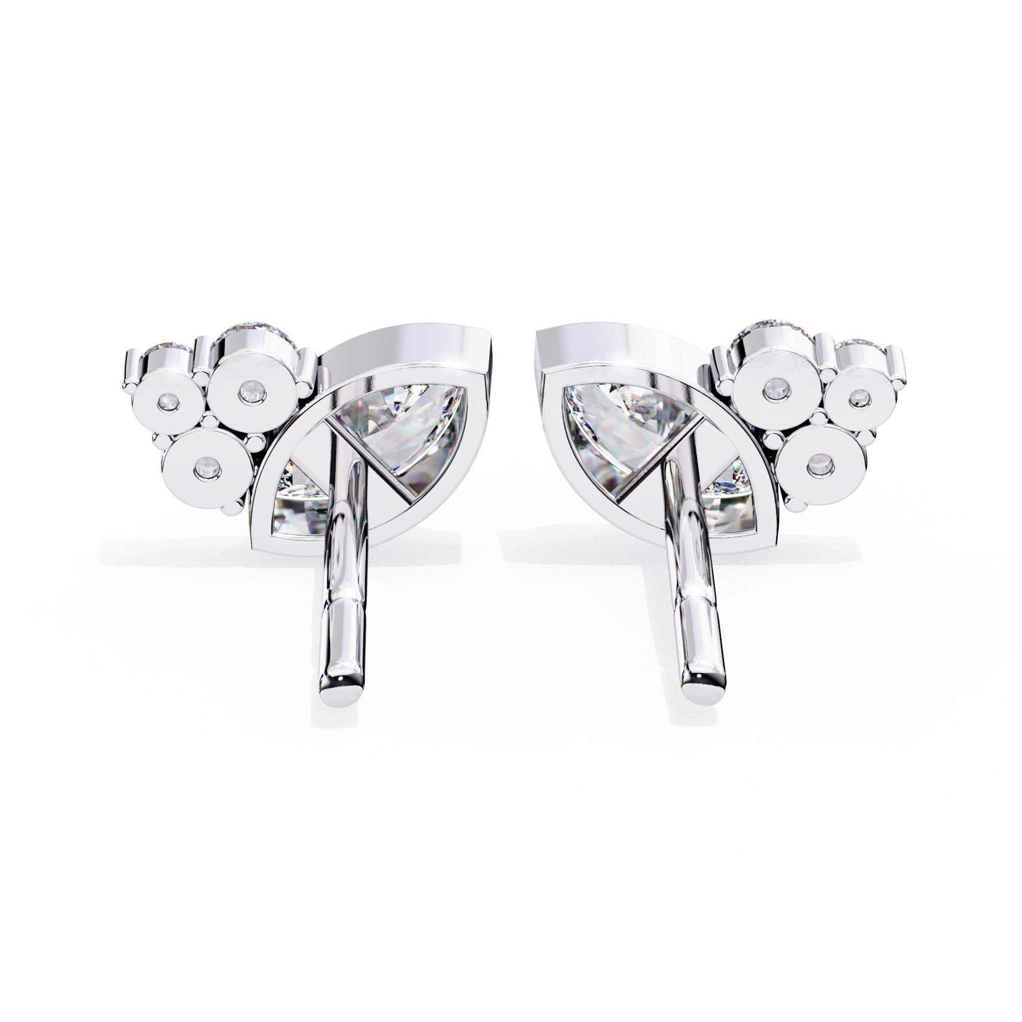 Classic Marquise Diamond Bezel Set Stud Earrings