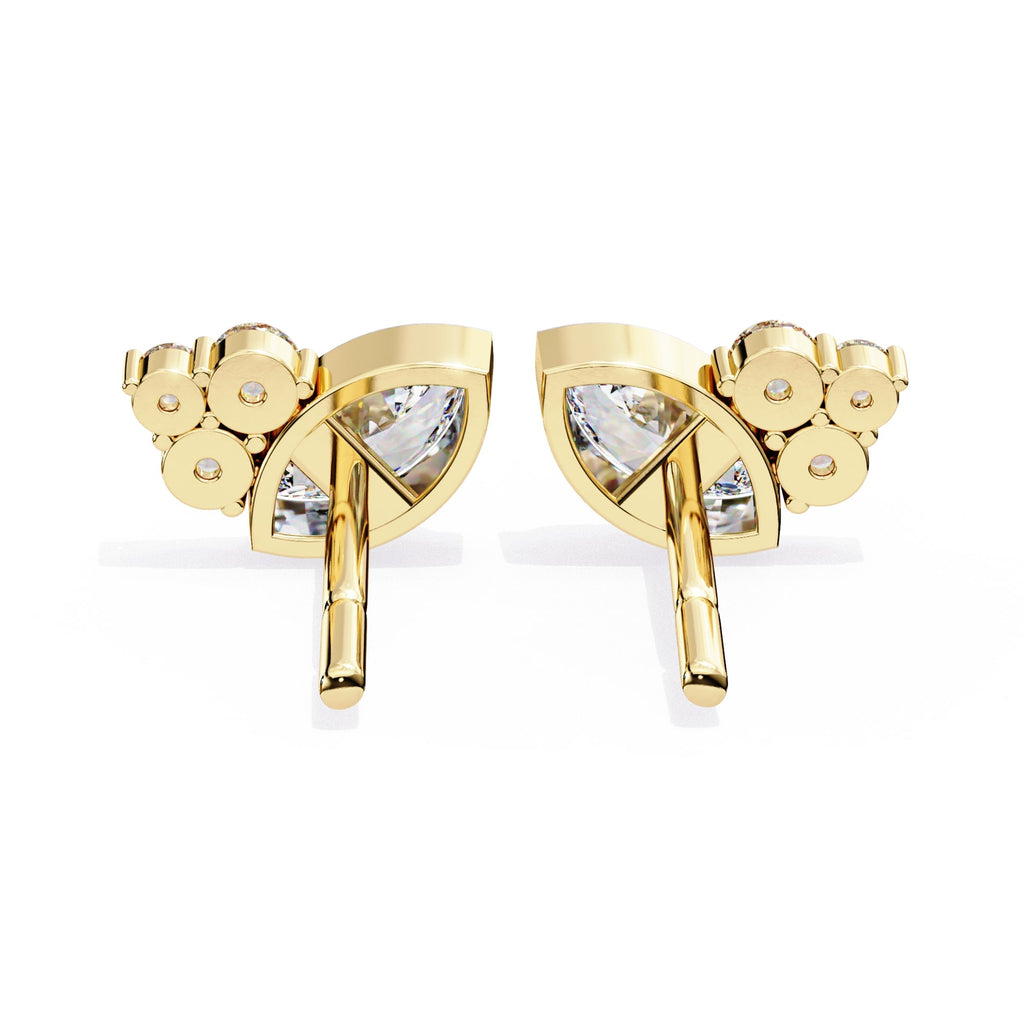 Classic Marquise Diamond Bezel Set Stud Earrings