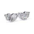 Classic Marquise Diamond Bezel Set Stud Earrings